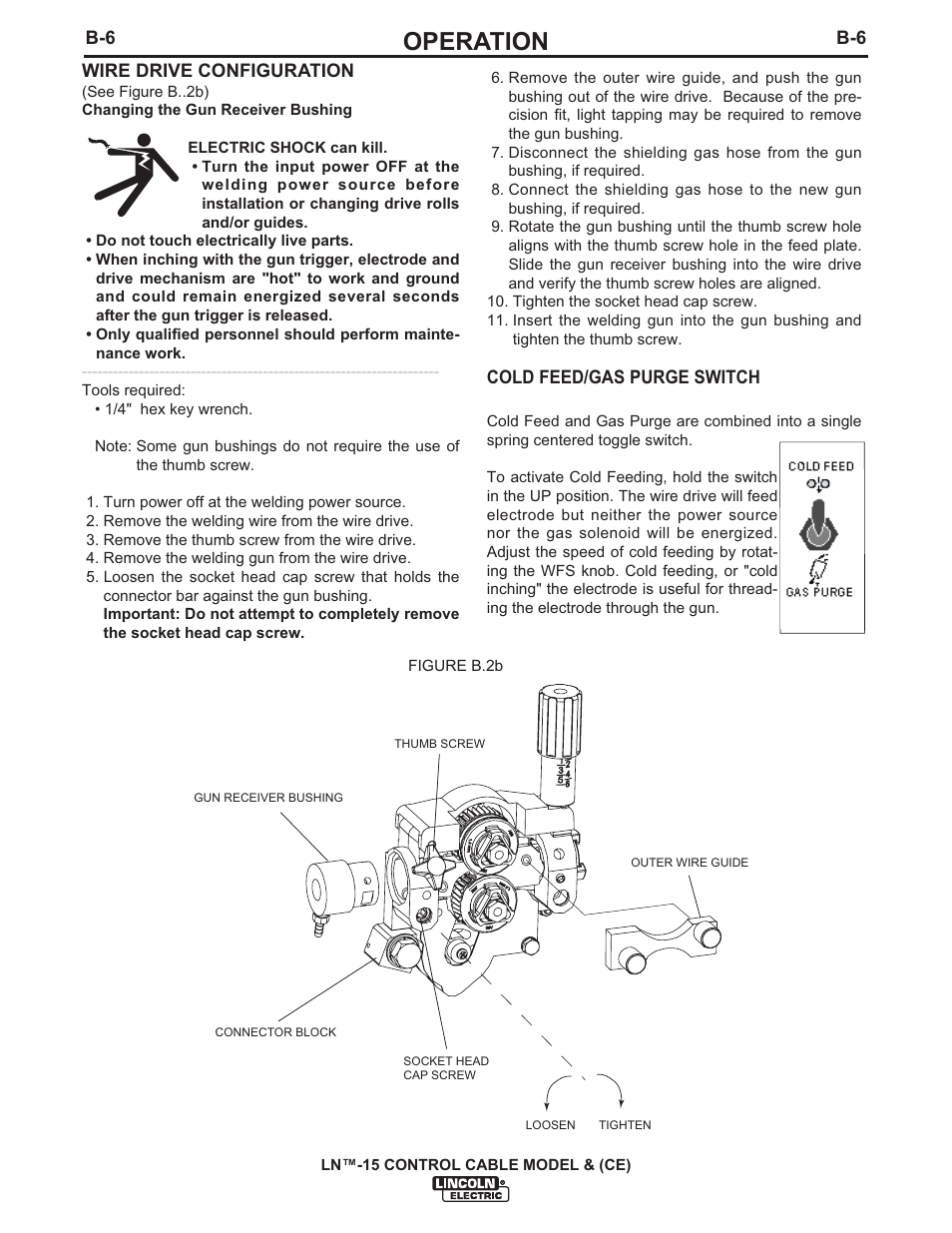 Operation | Lincoln Electric IM824 LN-15 WIRE FEEDER User Manual | Page 20 / 36