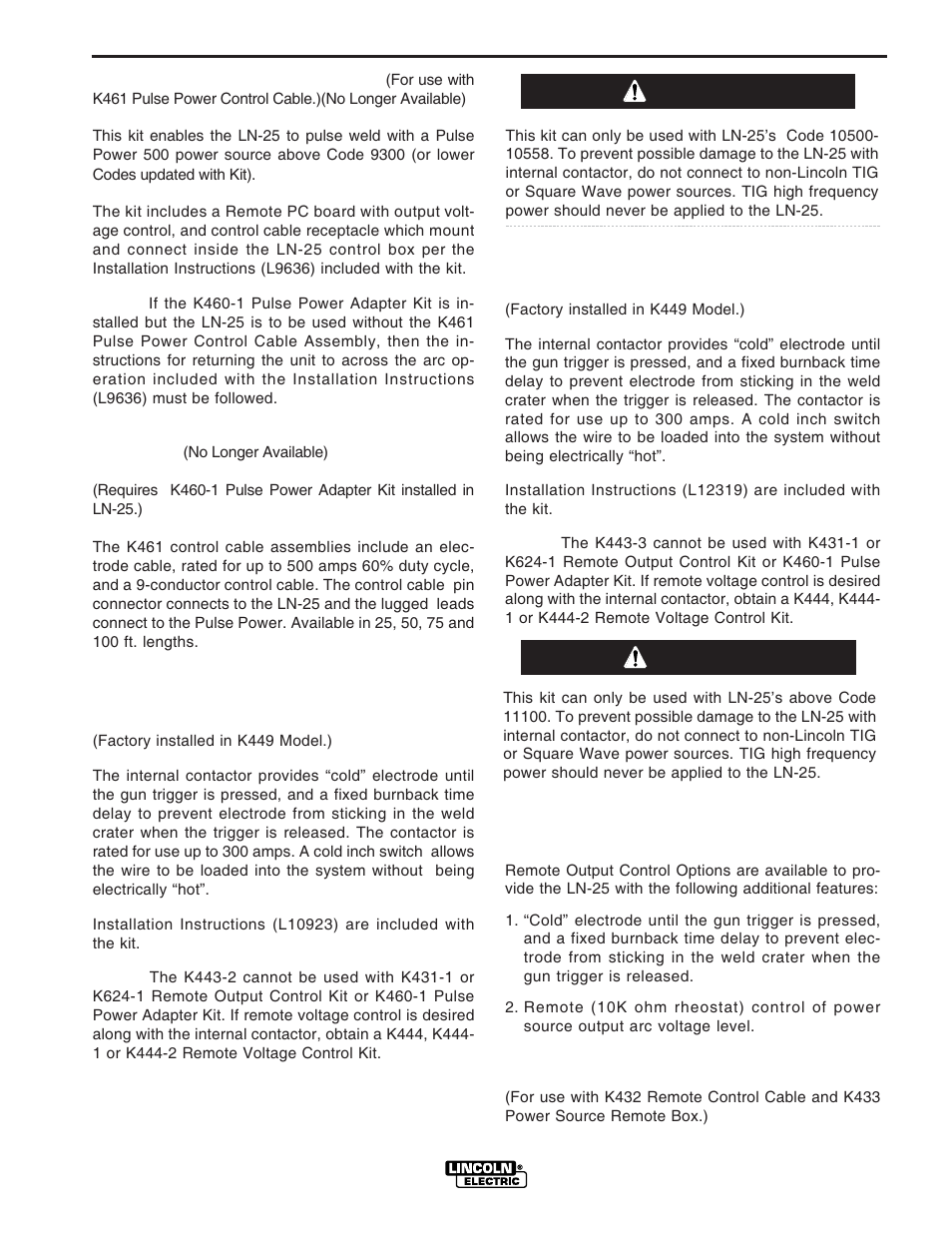 Accessories, Caution | Lincoln Electric IM620 LN-25 User Manual | Page 23 / 40