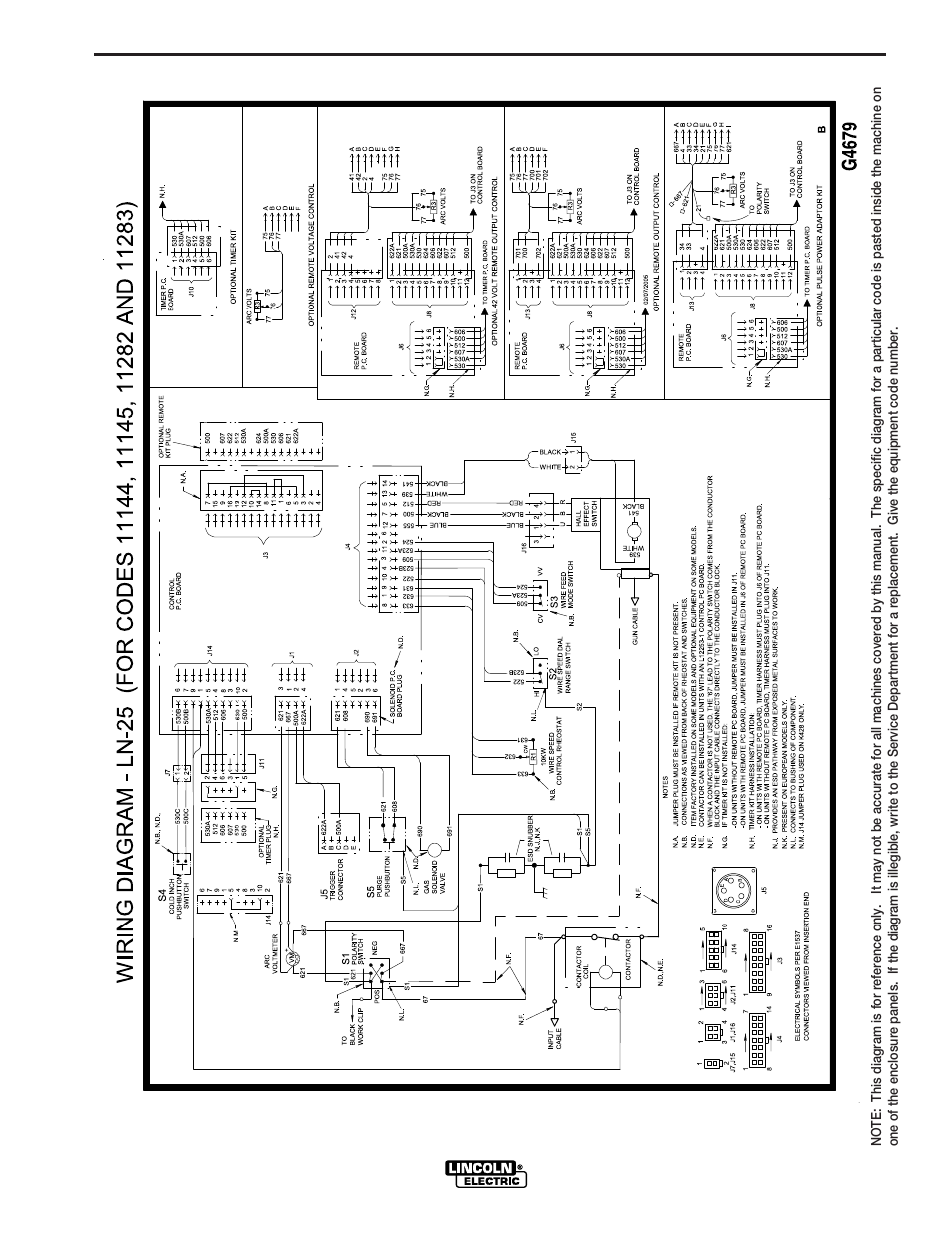 Wiring diagram | Lincoln Electric IM620 LN-25 User Manual | Page 34 / 40