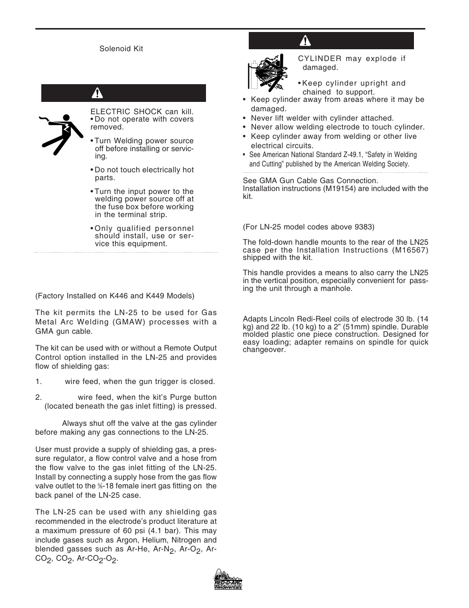 Accessories, Optional accessories, Warning | Lincoln Electric IM677 RED-D-ARC LN-25 User Manual | Page 21 / 34