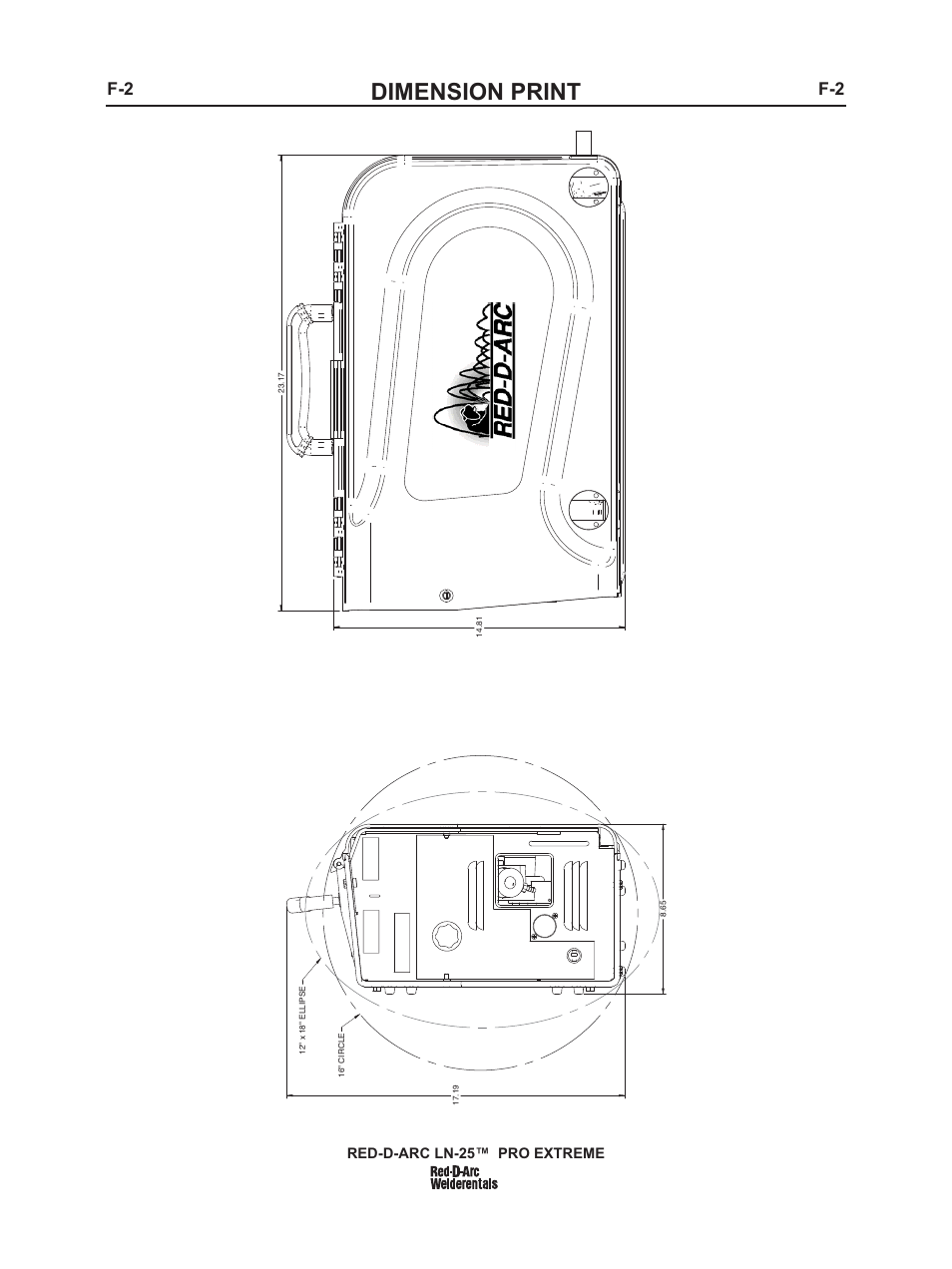 Dimension print, Red-d-arc ln-25™ pro extreme | Lincoln Electric IM960 RED-D-ARC LN-25 PRO EXTREME User Manual | Page 36 / 39