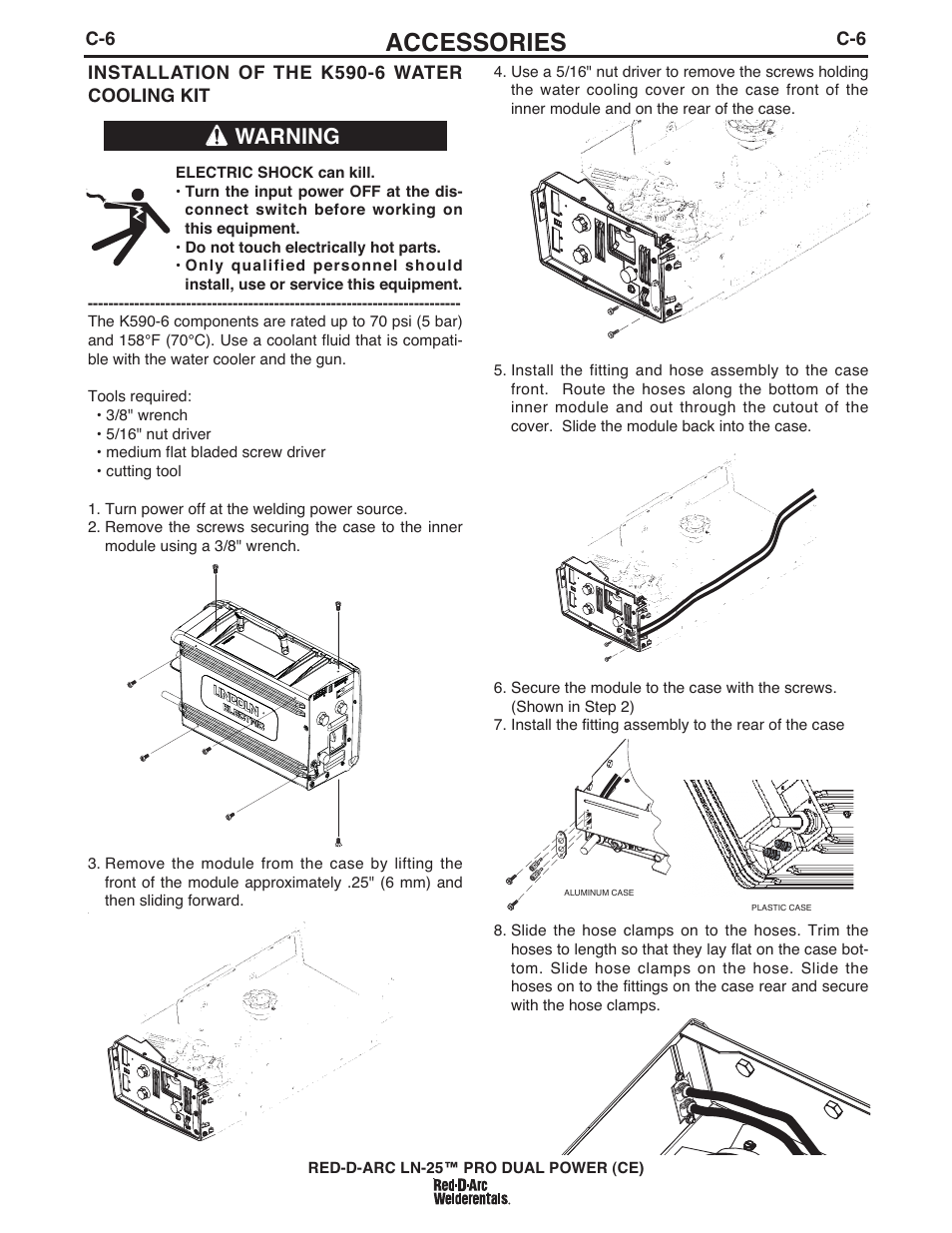 Accessories, Warning | Lincoln Electric IM994 RED-D-ARC LN-25 PRO EXTREME (CE) User Manual | Page 34 / 45