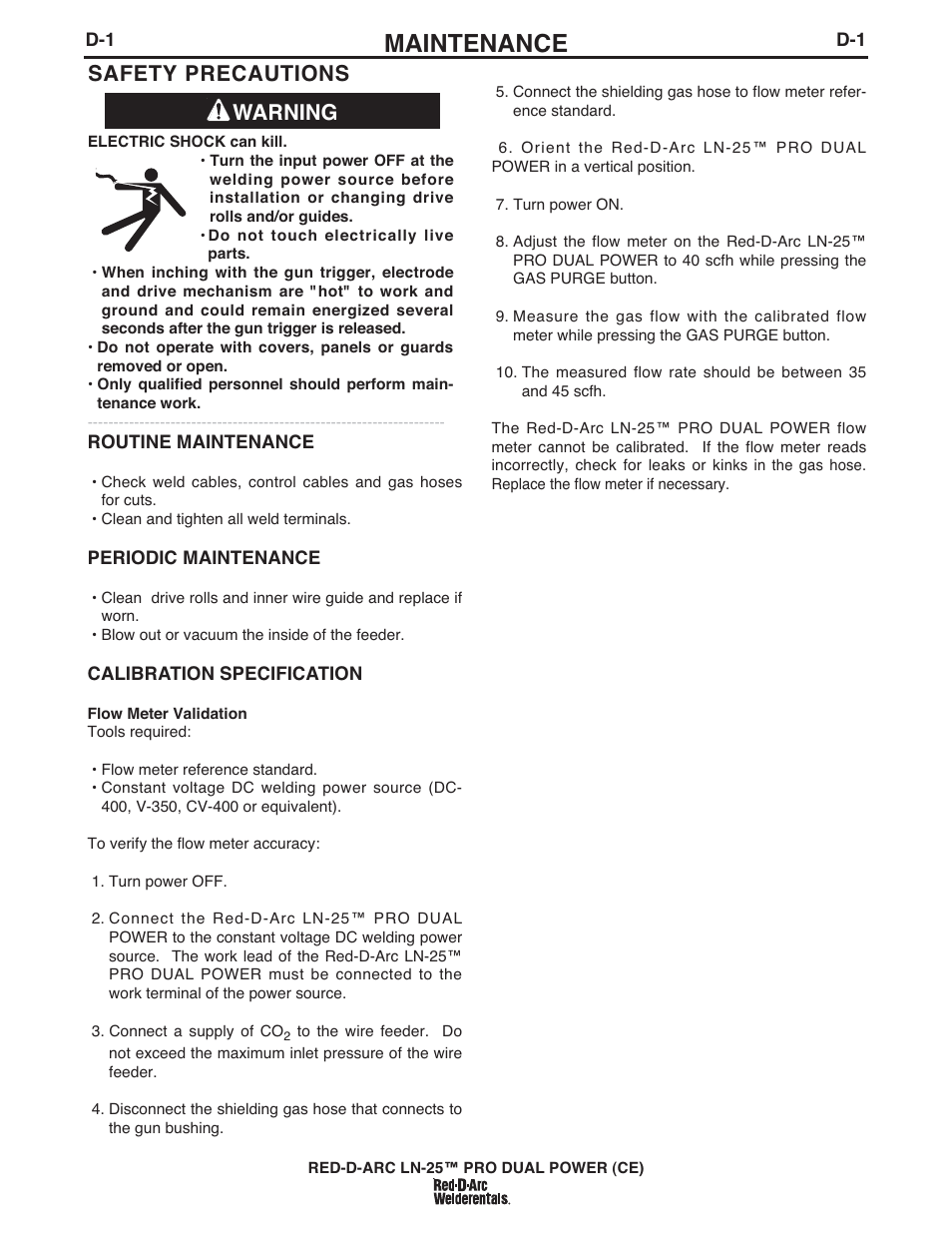 Maintenance, Warning safety precautions | Lincoln Electric IM994 RED-D-ARC LN-25 PRO EXTREME (CE) User Manual | Page 35 / 45