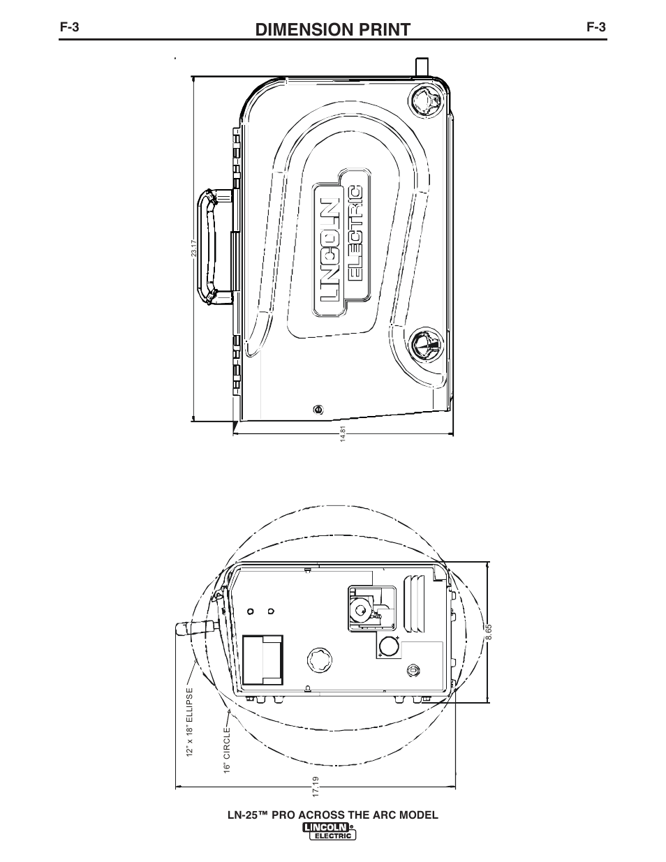 Dimension print | Lincoln Electric IM901 LN-25 PRO User Manual | Page 40 / 44