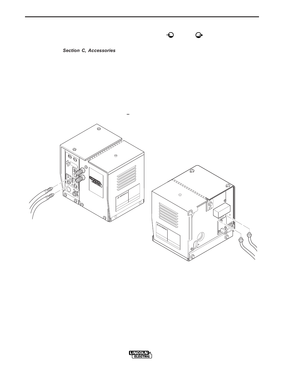 Installation, Water connections (for water cooled guns) | Lincoln Electric IM502 LN-742H Wire Feeder User Manual | Page 13 / 48