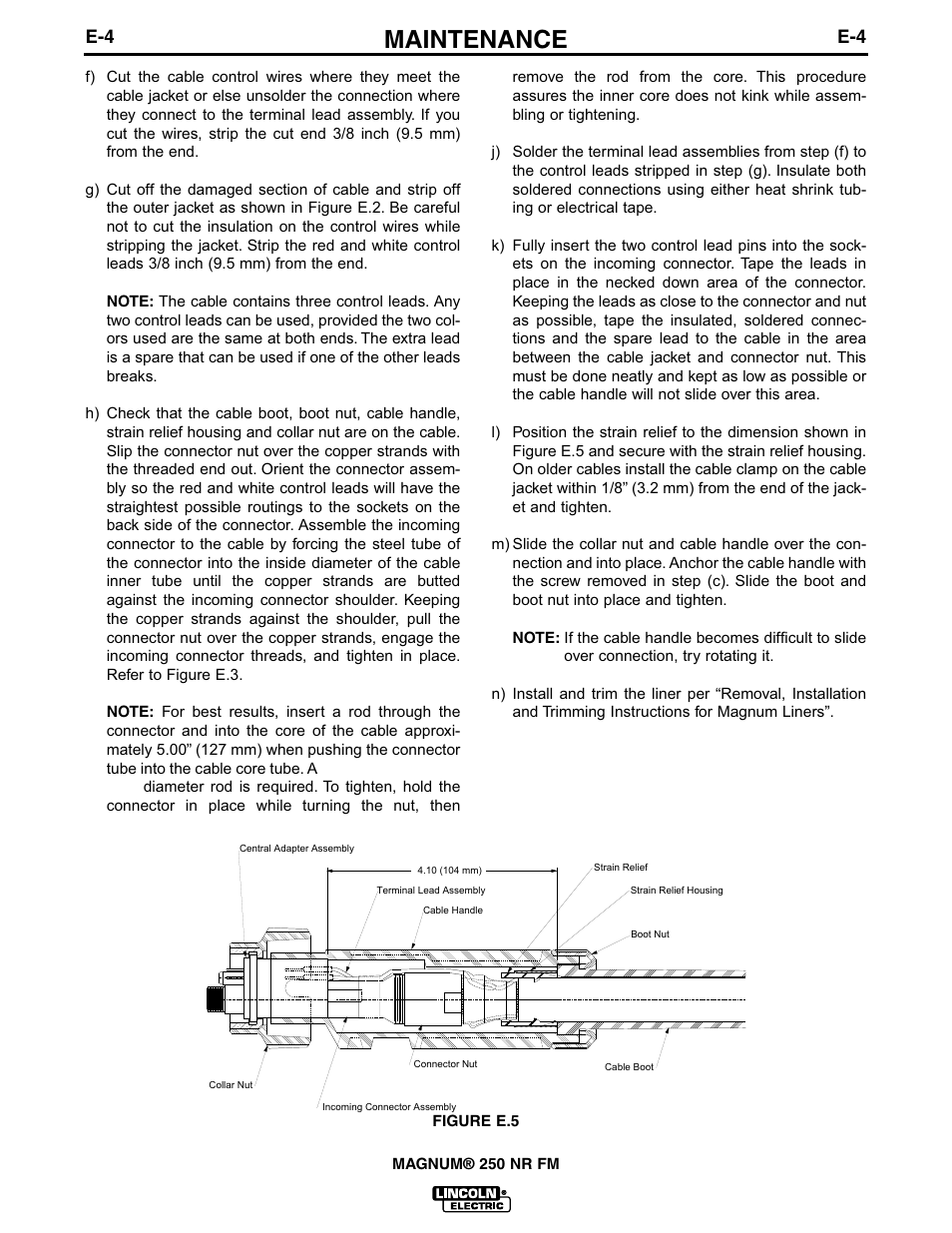 Maintenance | Lincoln Electric IM616 K1614-12 & -13 MAGNUM 250 NR FM Fast-Mate Gun and Cable User Manual | Page 15 / 27