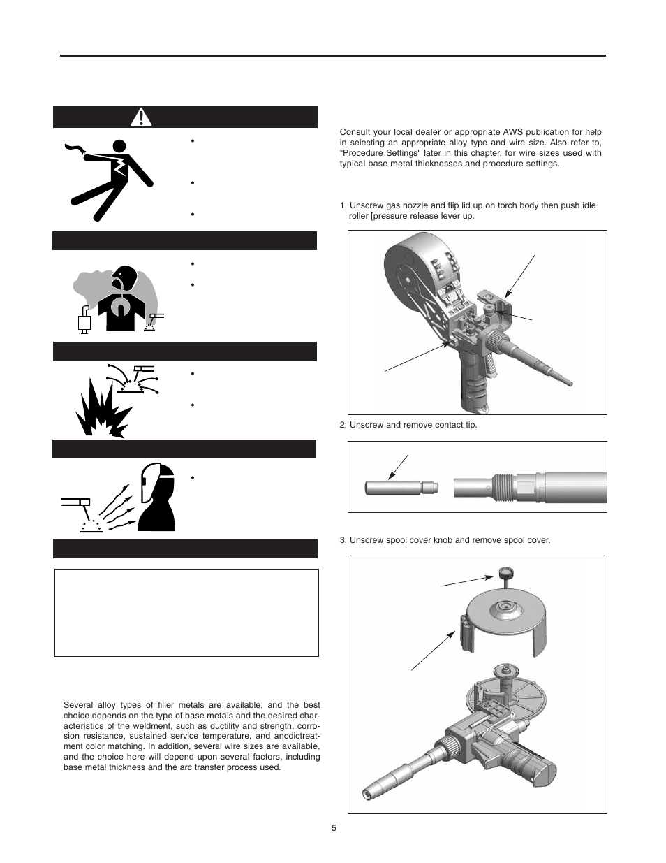 Magnum 250 lx - operating instructions, Warning, Safety precautions | Lincoln Electric IM887 K2490-1 MAGNUM 250 LX SPOOL GUN User Manual | Page 11 / 20