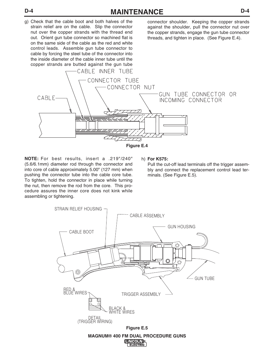 Maintenance | Lincoln Electric IM647 K575,K1723 MAGNUM 400 DUAL PROCEDURE User Manual | Page 15 / 28