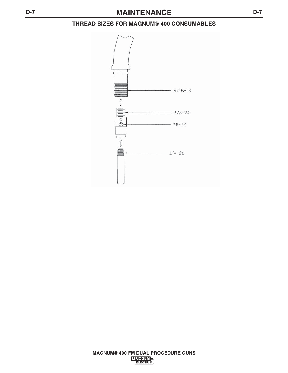 Maintenance | Lincoln Electric IM647 K575,K1723 MAGNUM 400 DUAL PROCEDURE User Manual | Page 18 / 28