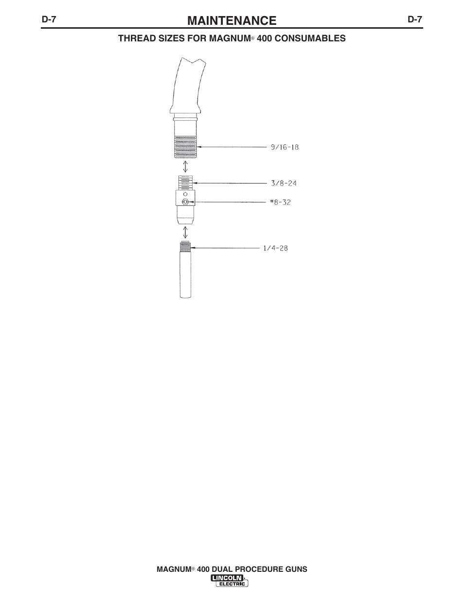 Maintenance | Lincoln Electric IM646 K574,K1722 MAGNUM 400 DUAL PROCEDURE User Manual | Page 22 / 31