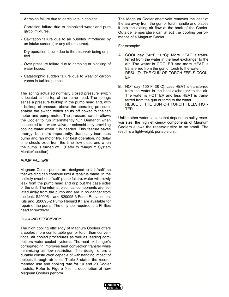 Operation | Lincoln Electric IM439 MAGNUM COOLERS 20-I User Manual | Page 21 / 34