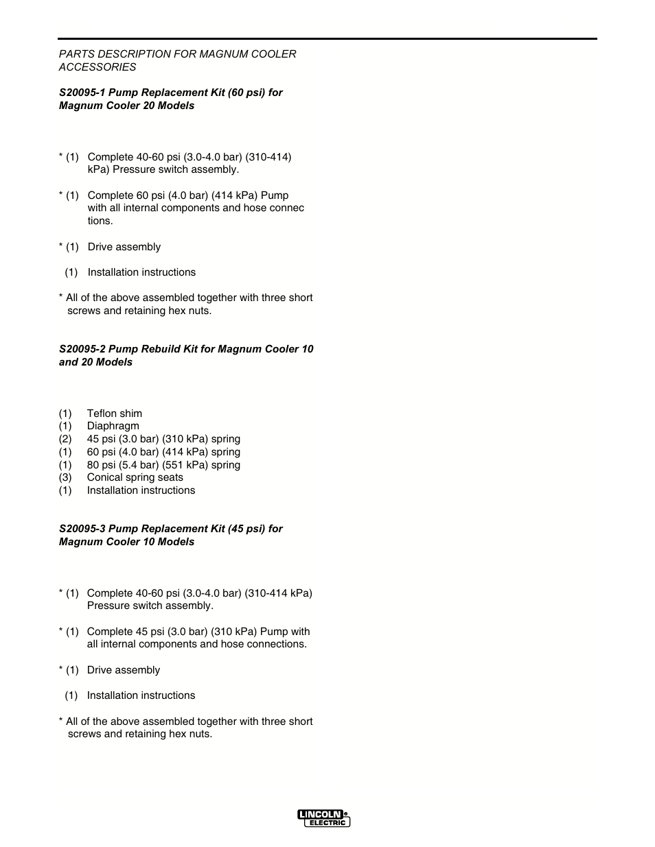 Accessories | Lincoln Electric IM439 MAGNUM COOLERS 20-I User Manual | Page 23 / 34