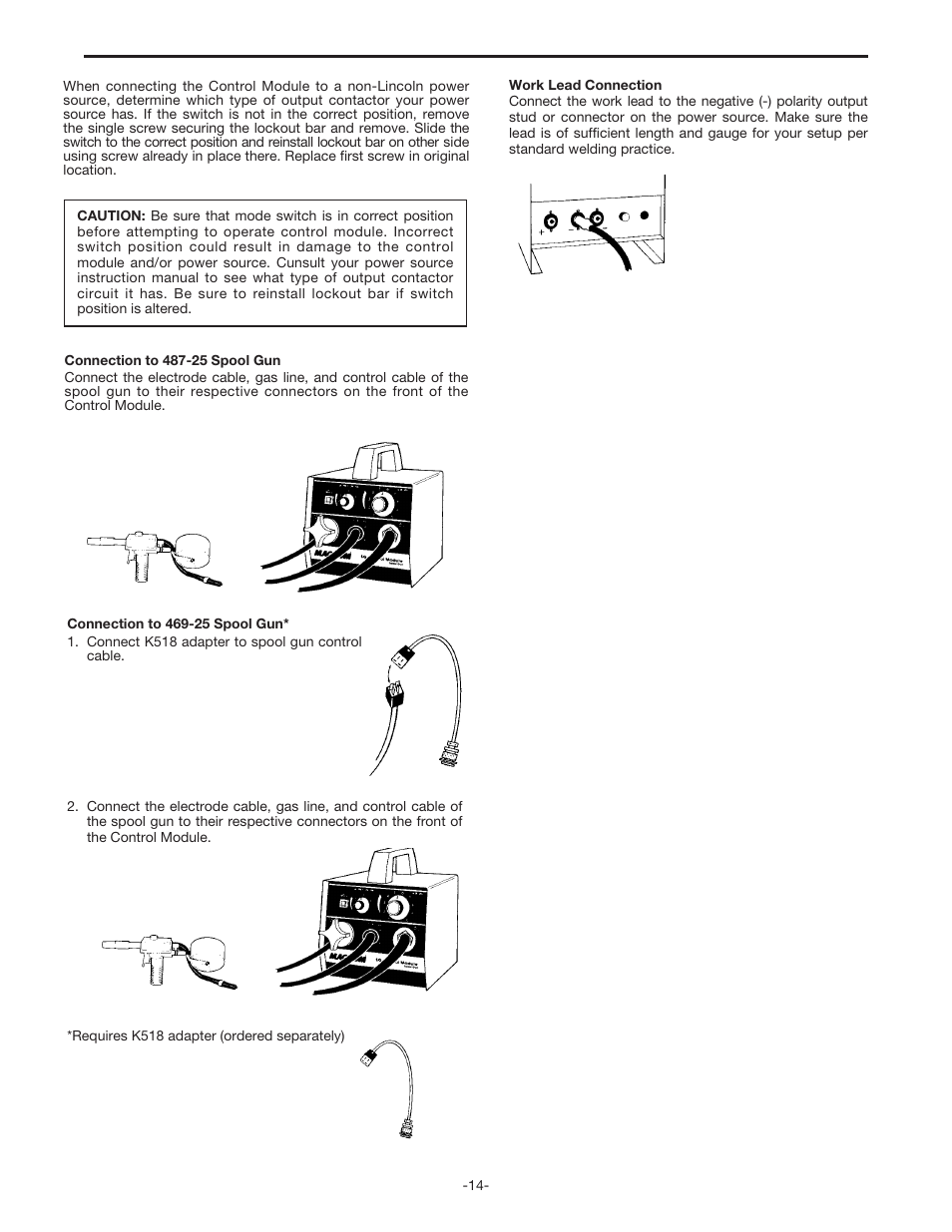Installation | Lincoln Electric IM398 MAGNUM SG CONTROL MODULE User Manual | Page 14 / 22