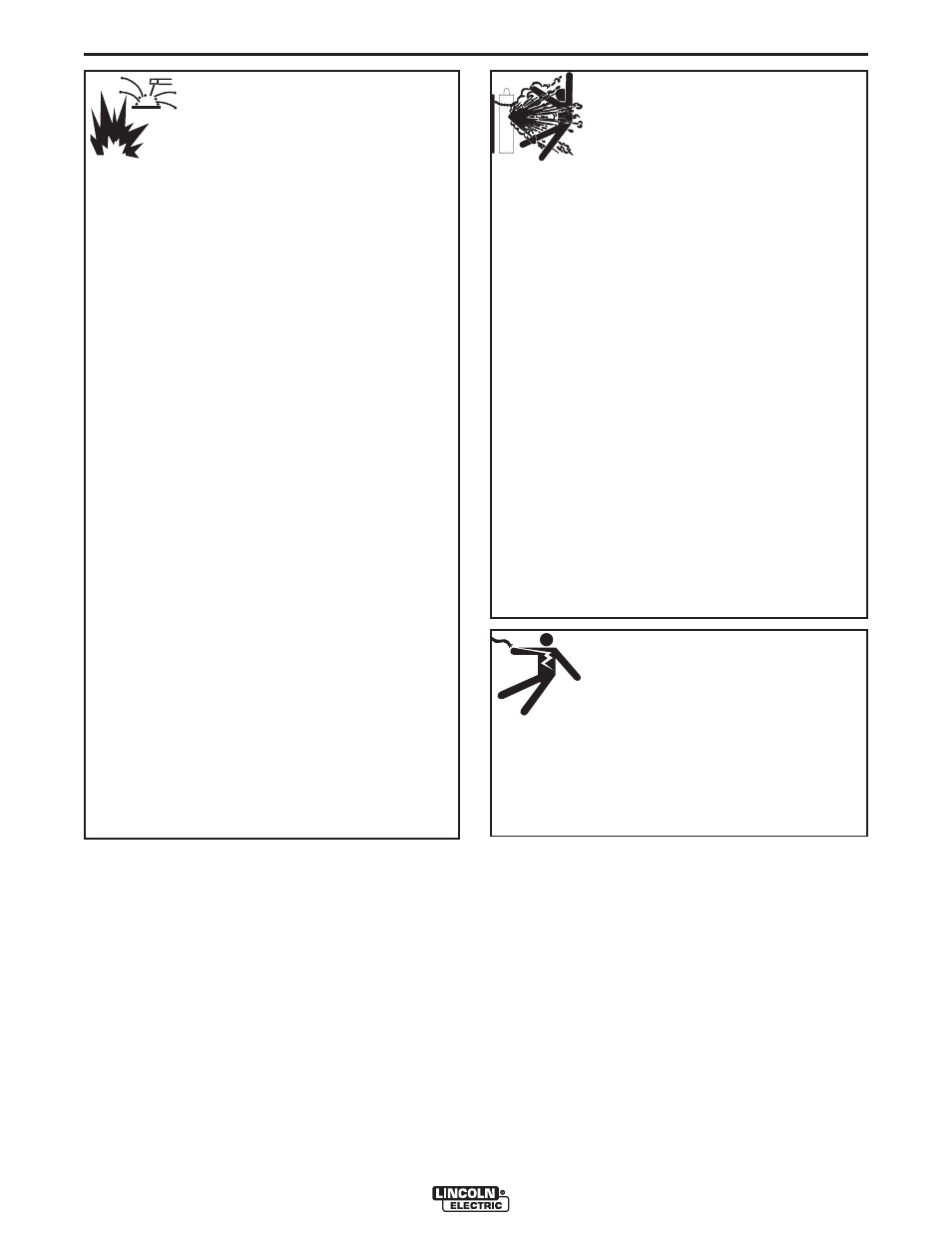 Safety, For electrically powered equipment, Cylinder may explode if damaged | Welding sparks can cause fire or explosion | Lincoln Electric IM445 MAGNUM X-Tractor 1GX User Manual | Page 3 / 20