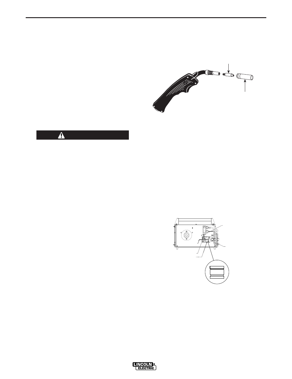 Maintenance, Caution, Cleaning the gun liner | Cleaning components as required, Component replacement procedures, Changing the contact tip, Changing the drive roll | Lincoln Electric IM822 MIG PAK HD User Manual | Page 30 / 39