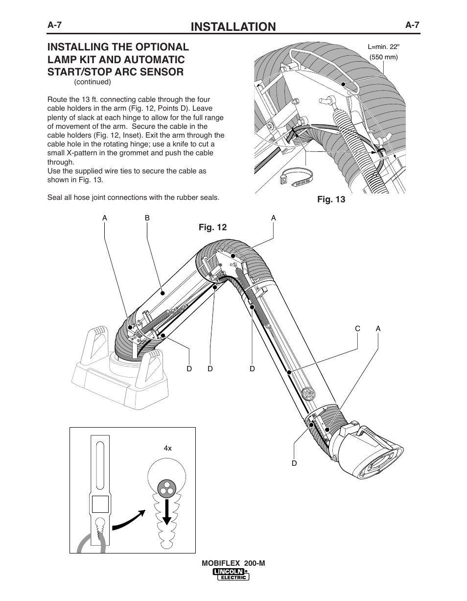 Installation, Fig. 13, Fig. 12 | Lincoln Electric IM621 Mobiflex 200-M K1653-1,-2 User Manual | Page 14 / 32