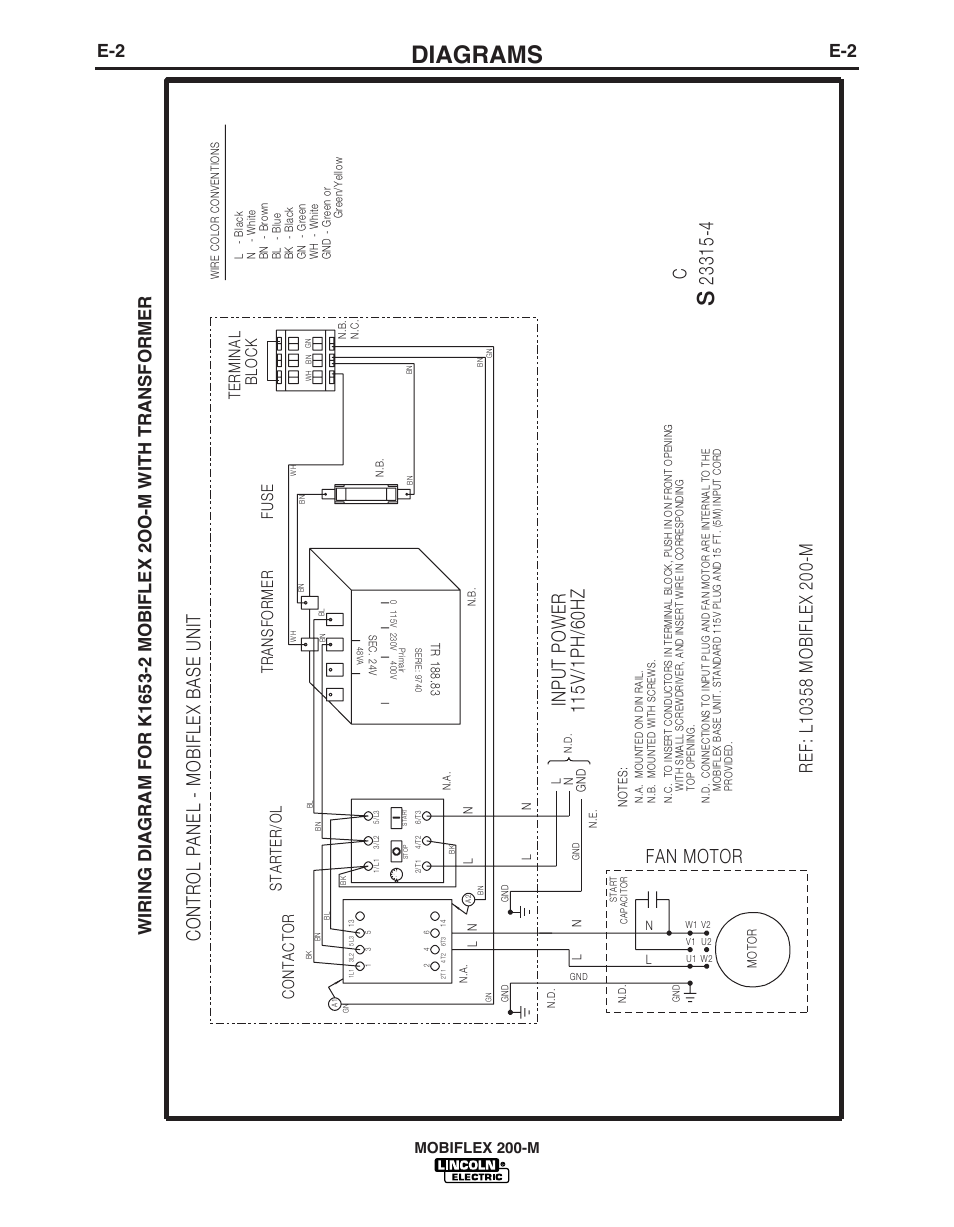 Diagrams, Mobiflex 200-m | Lincoln Electric IM621 Mobiflex 200-M K1653-1,-2 User Manual | Page 20 / 32