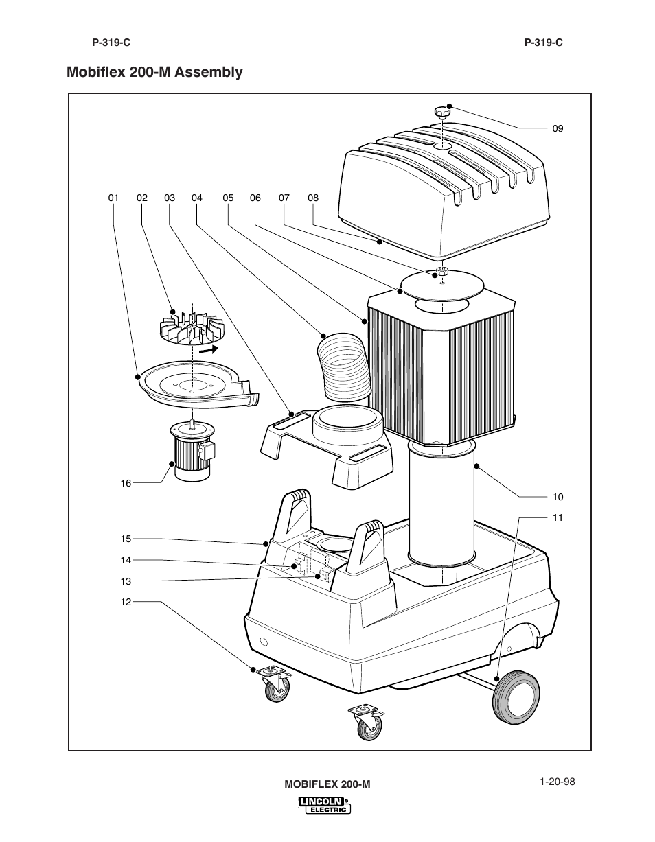 Mobiflex 200-m assembly | Lincoln Electric IM621 Mobiflex 200-M K1653-1,-2 User Manual | Page 26 / 32