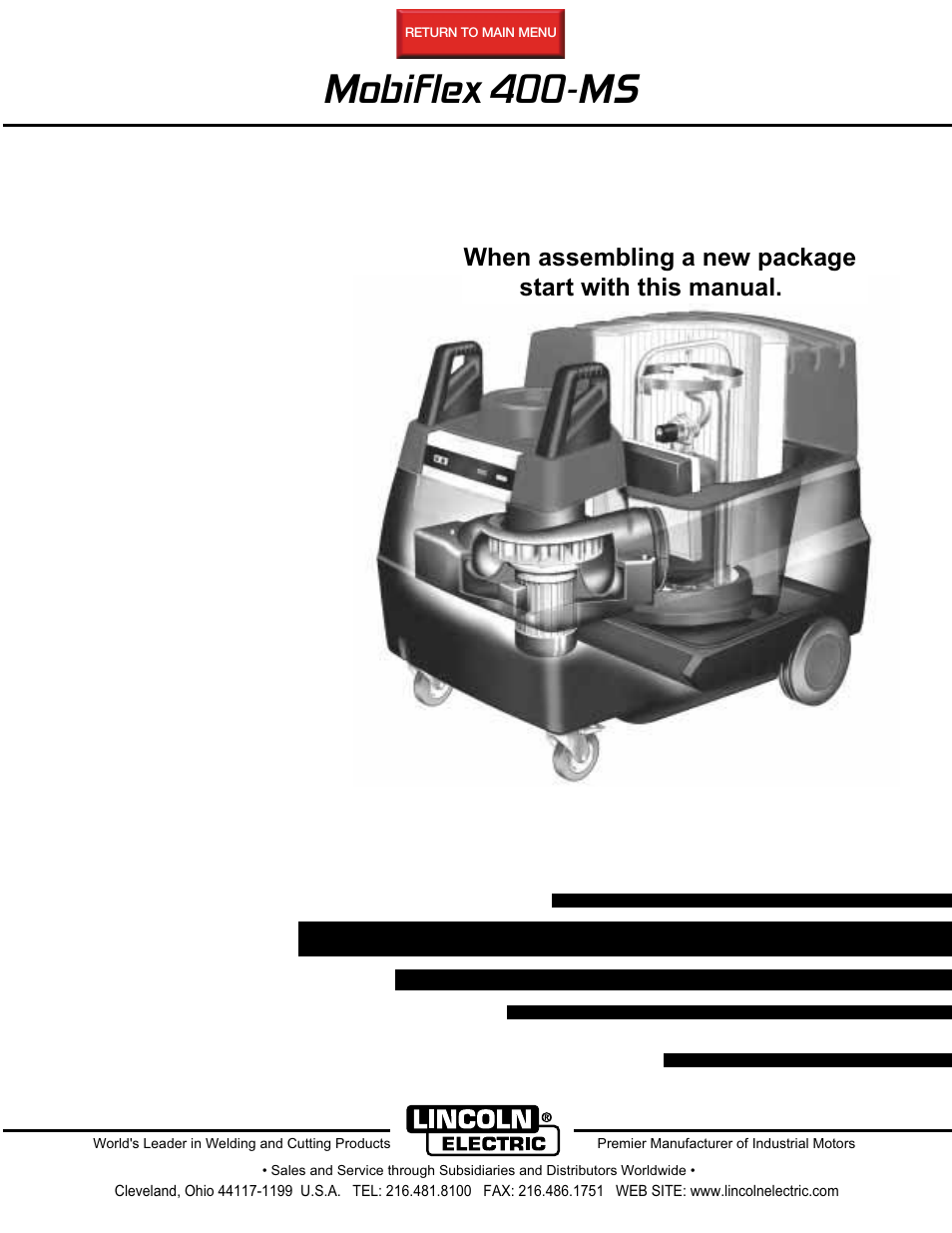 Lincoln Electric IM667 Mobiflex 400-MS User Manual | 29 pages