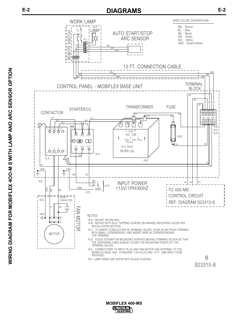 Diagrams, Mobiflex 400-ms | Lincoln Electric IM667 Mobiflex 400-MS User Manual | Page 21 / 29