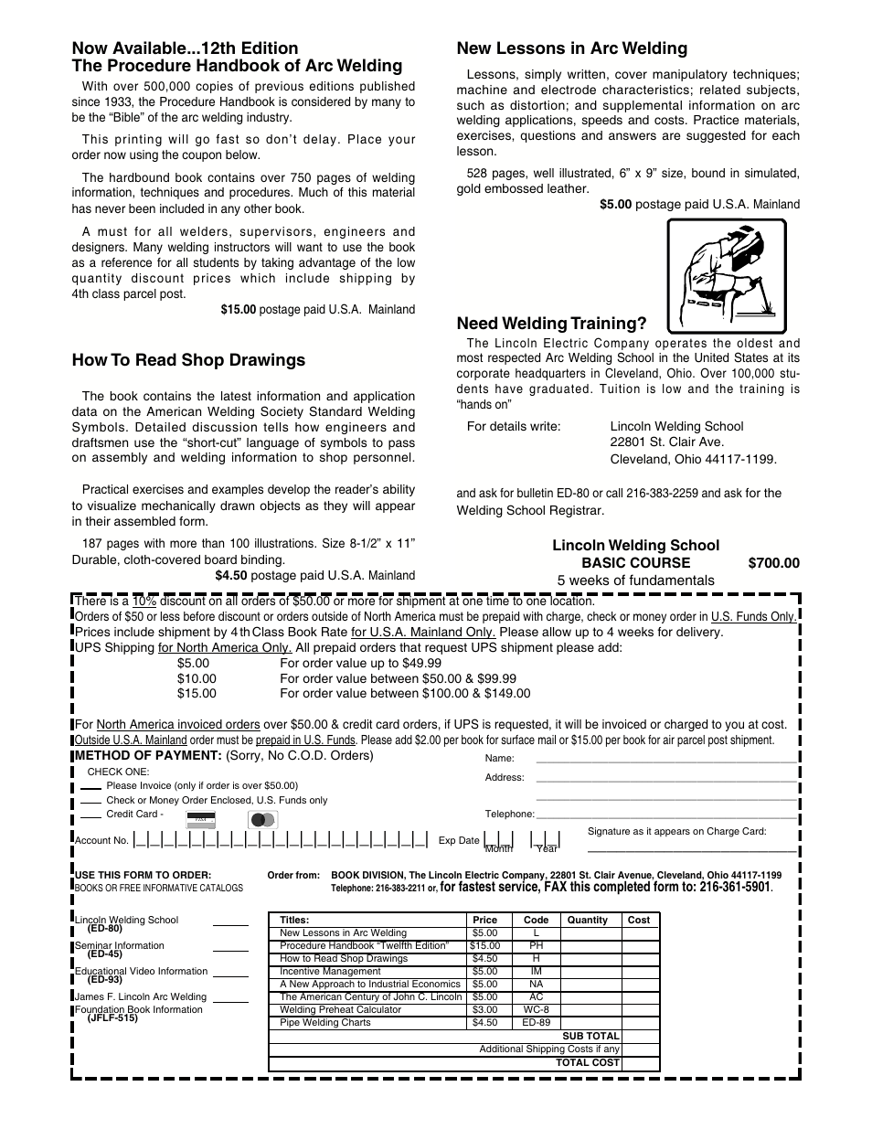 How to read shop drawings, New lessons in arc welding, Need welding training | Lincoln welding school | Lincoln Electric IM692 MULTI-SOURCE User Manual | Page 23 / 26