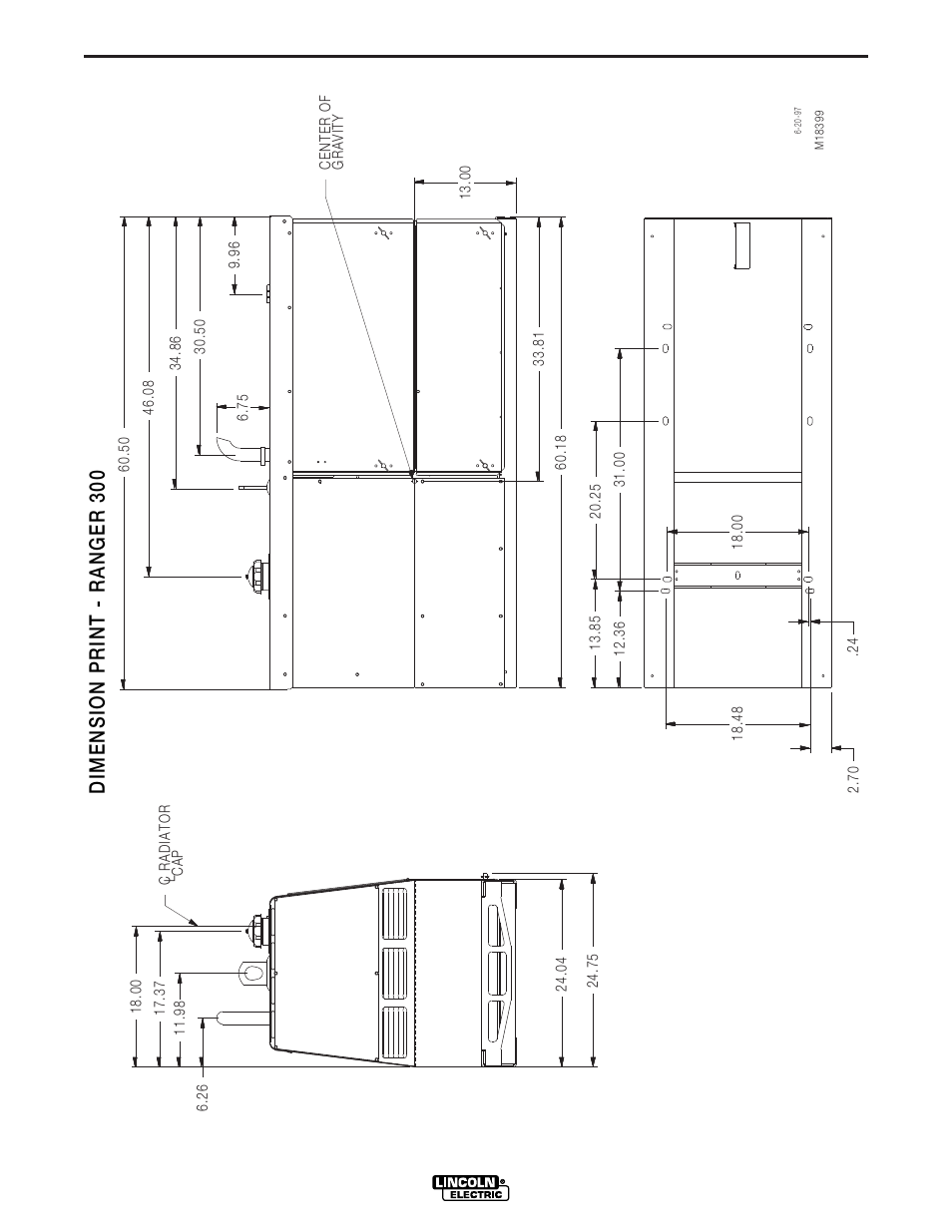 Dimension print, F-10, Dimension print - ranger 300 | Lincoln Electric IM571 RANGER 300 D and 300 DLX User Manual | Page 50 / 56