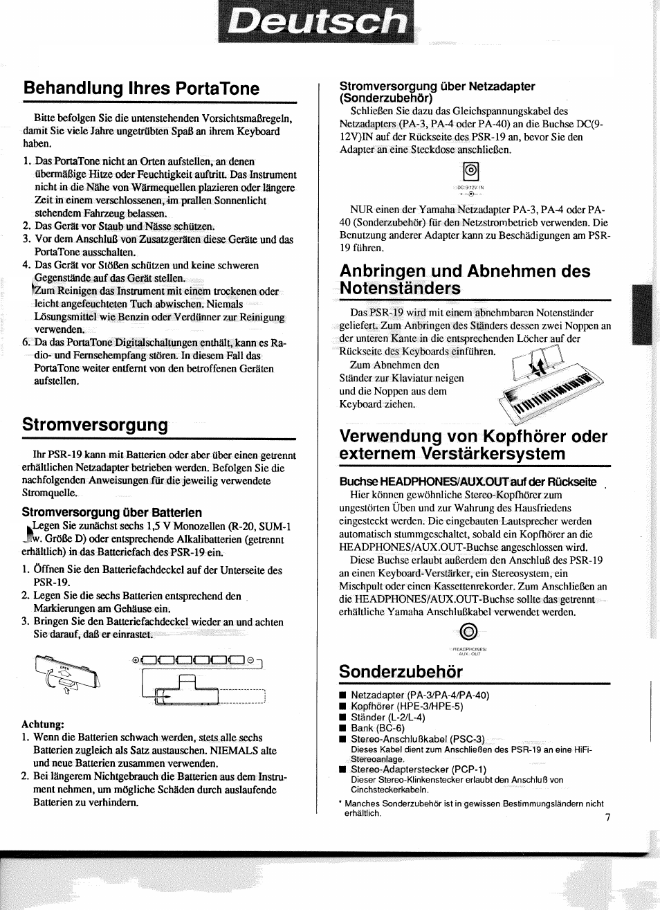 Yamaha PSR-19 User Manual | Page 3 / 11