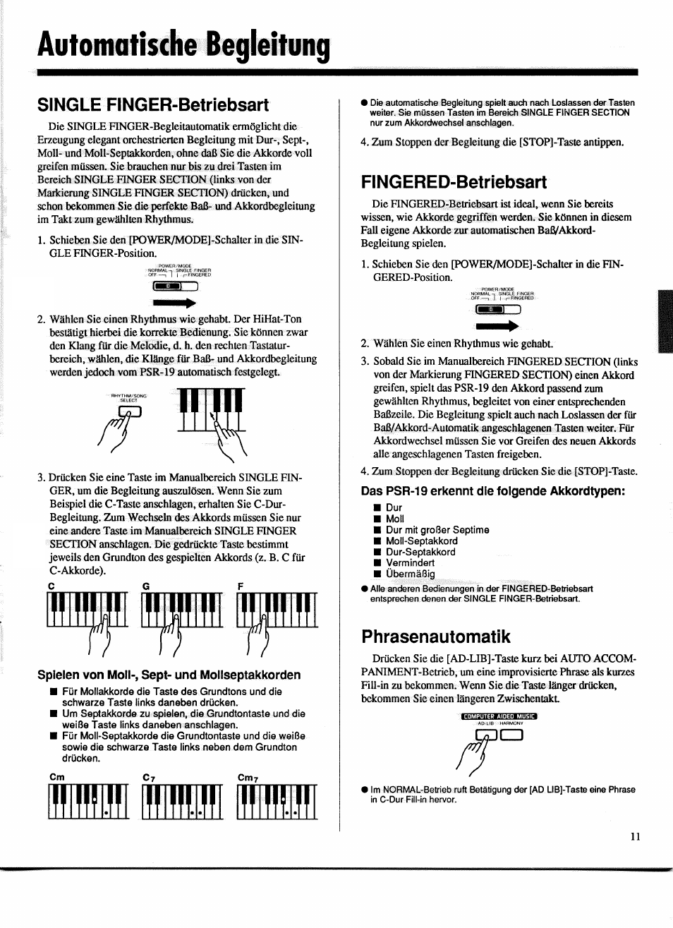 Yamaha PSR-19 User Manual | Page 7 / 11