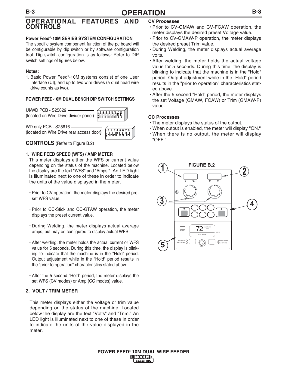 Operation, Operational features and controls, Controls | Lincoln Electric IM916 POWER FEED 10M Dual WIRE FEEDER User Manual | Page 21 / 68