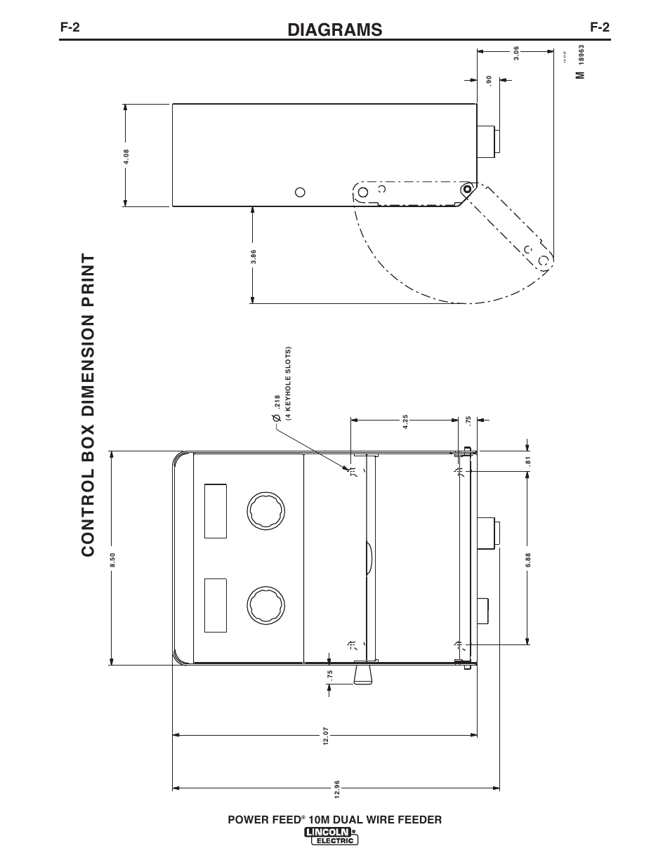 Diagrams, Control box dimension print | Lincoln Electric IM916 POWER FEED 10M Dual WIRE FEEDER User Manual | Page 63 / 68