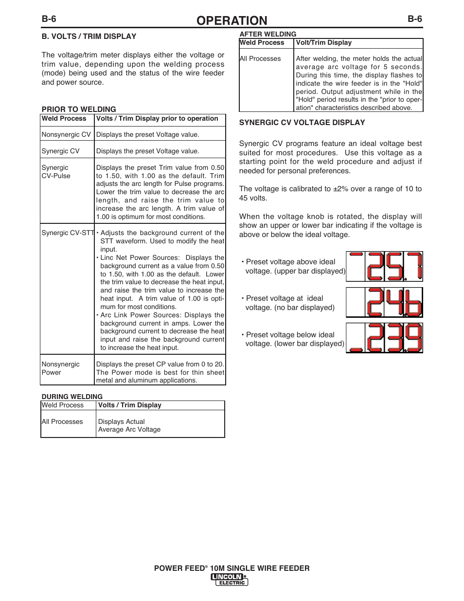 Operation | Lincoln Electric IM915 POWER FEED 10M SINGLE WIRE FEEDER User Manual | Page 28 / 72