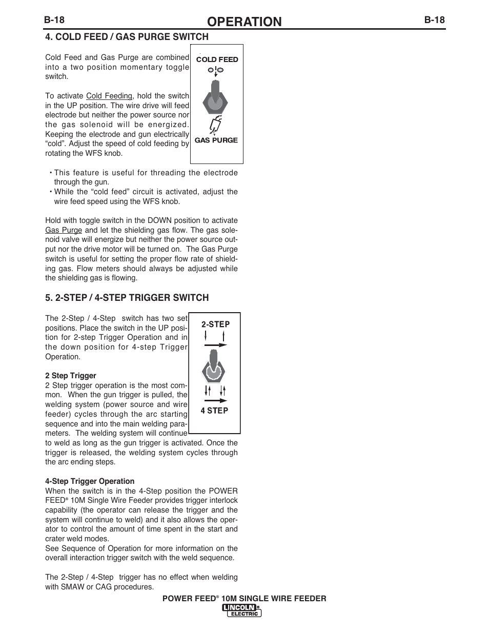 Operation | Lincoln Electric IM915 POWER FEED 10M SINGLE WIRE FEEDER User Manual | Page 40 / 72