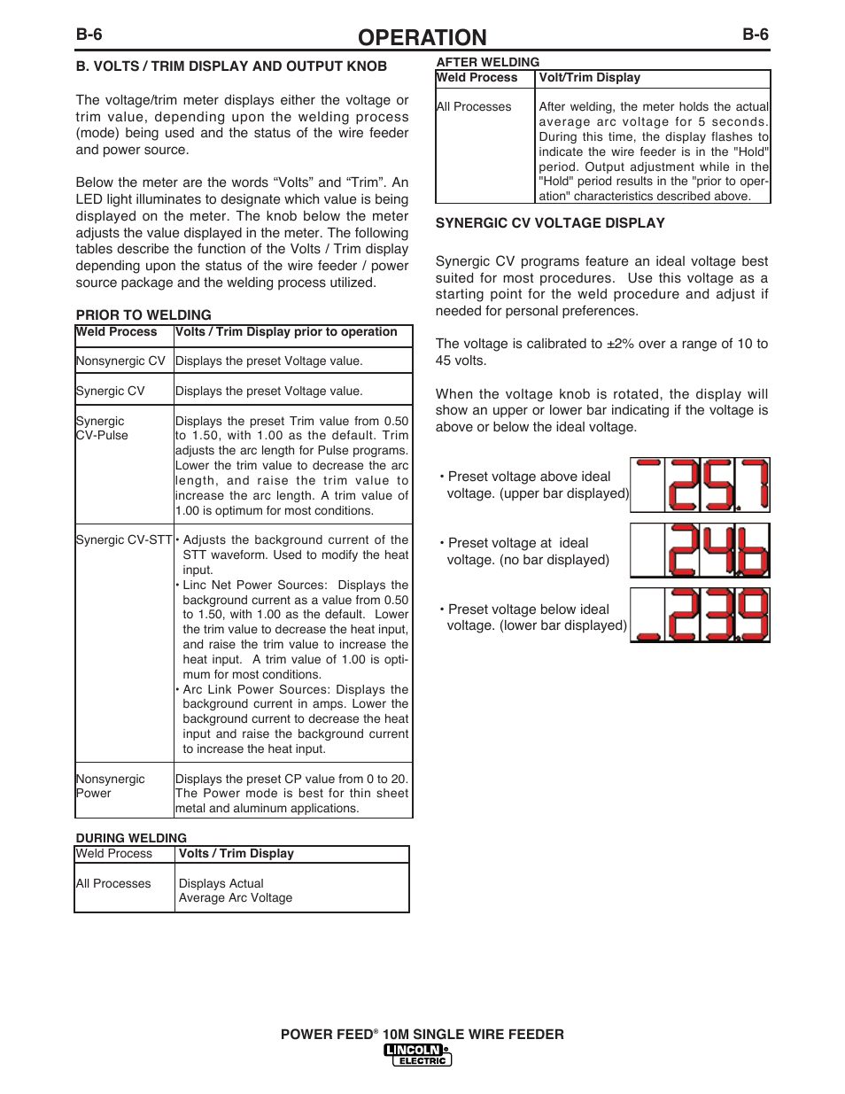 Operation | Lincoln Electric IM827 POWER FEED 10M WIRE FEEDER User Manual | Page 29 / 76