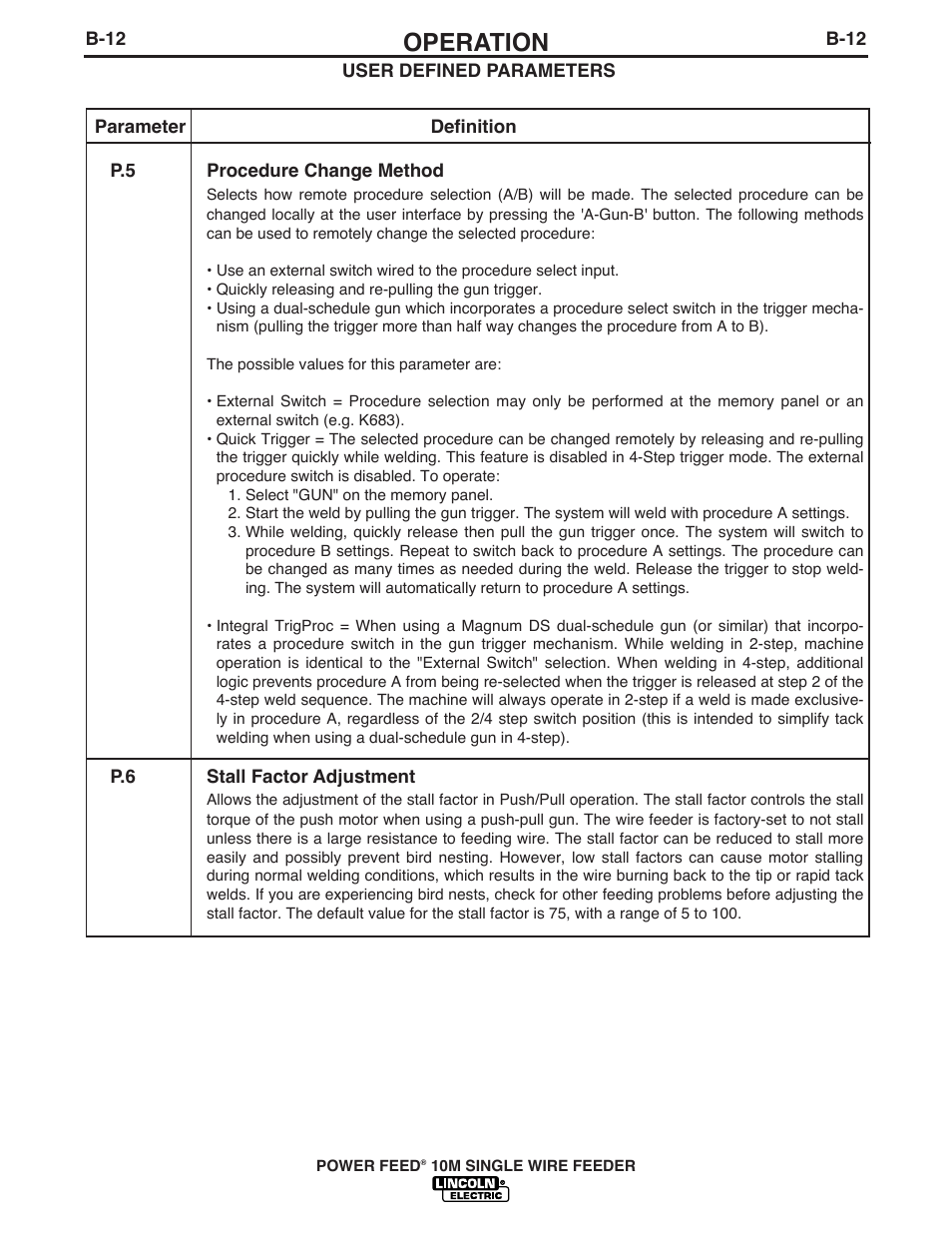 Operation | Lincoln Electric IM827 POWER FEED 10M WIRE FEEDER User Manual | Page 35 / 76