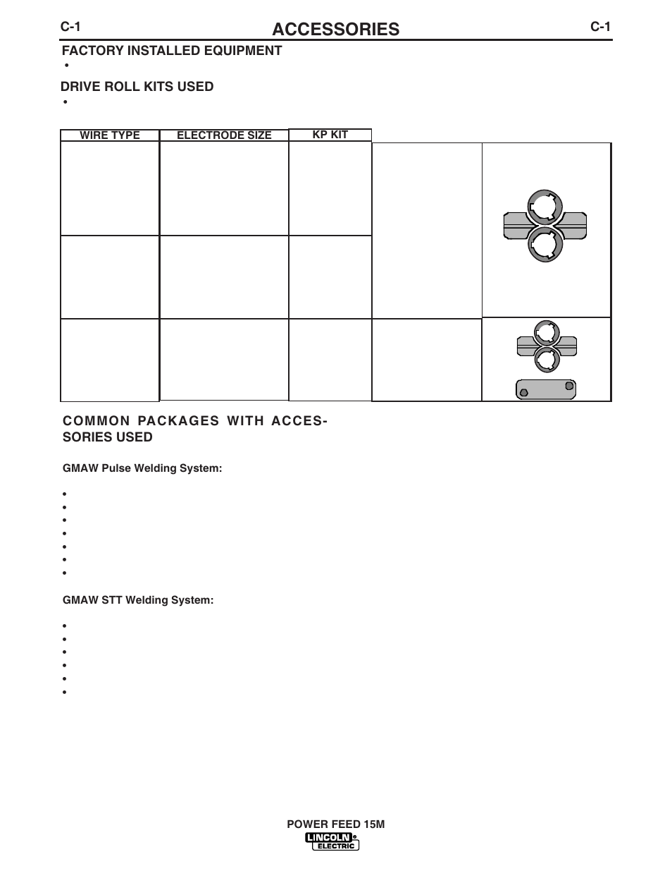 Accessories | Lincoln Electric IM761 POWER FEED 15M User Manual | Page 33 / 48