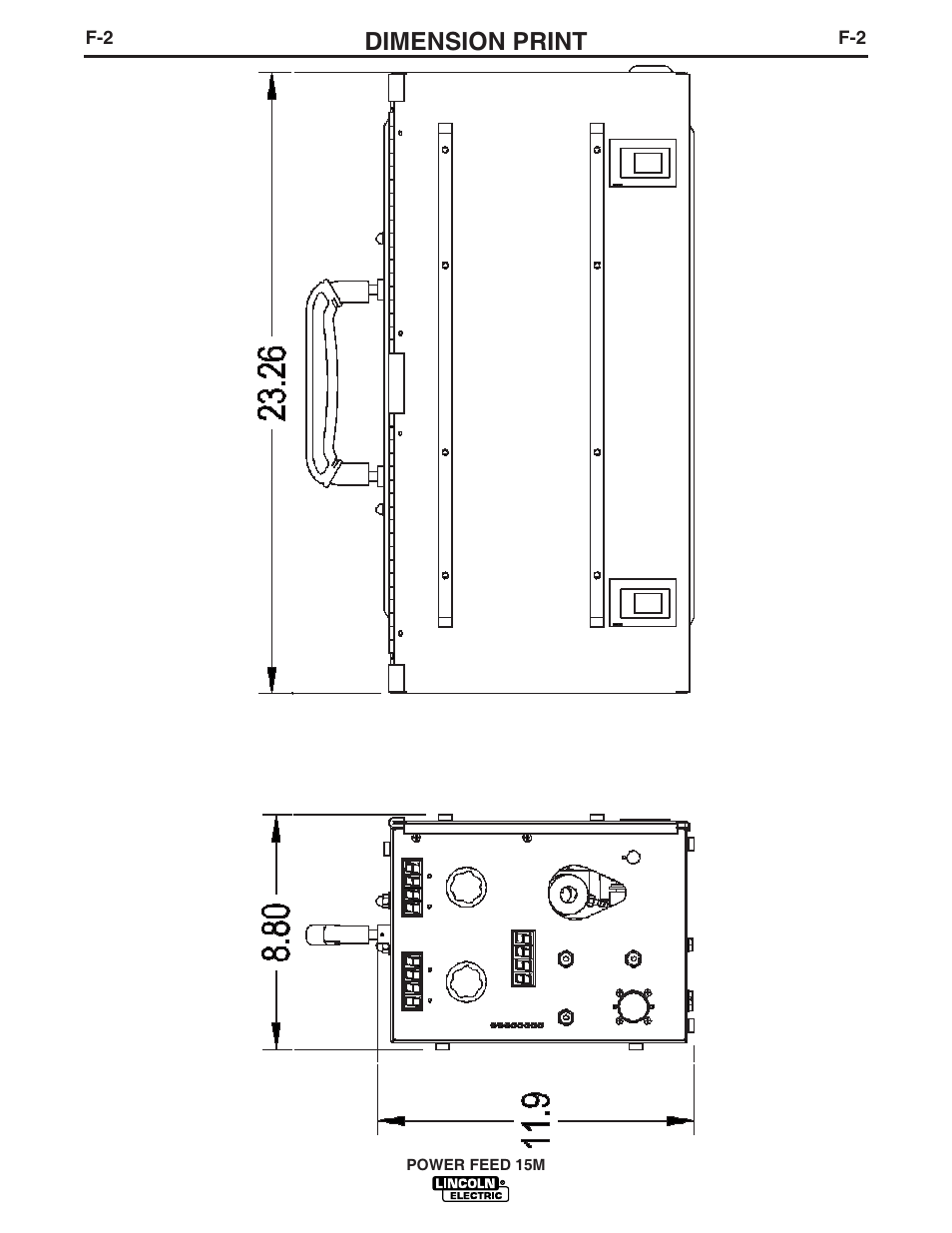 Dimension print | Lincoln Electric IM761 POWER FEED 15M User Manual | Page 41 / 48