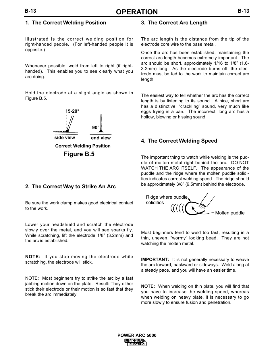 Operation, Figure b.5 | Lincoln Electric IM560 POWER-ARC 5000 User Manual | Page 29 / 50