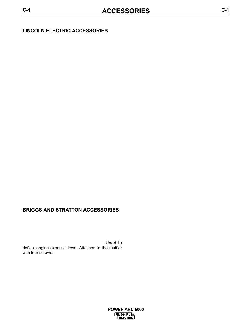 Accessories, Options/accessories | Lincoln Electric IM560 POWER-ARC 5000 User Manual | Page 36 / 50