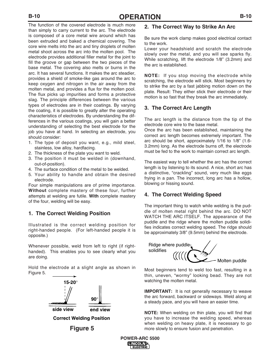 Operation, Figure 5 | Lincoln Electric IM900 POWER-ARC 5500 User Manual | Page 25 / 47