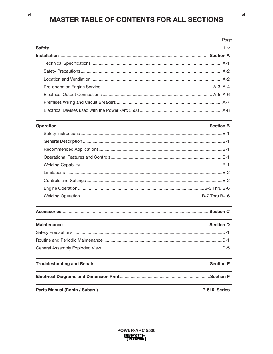 Lincoln Electric IM900 POWER-ARC 5500 User Manual | Page 7 / 47