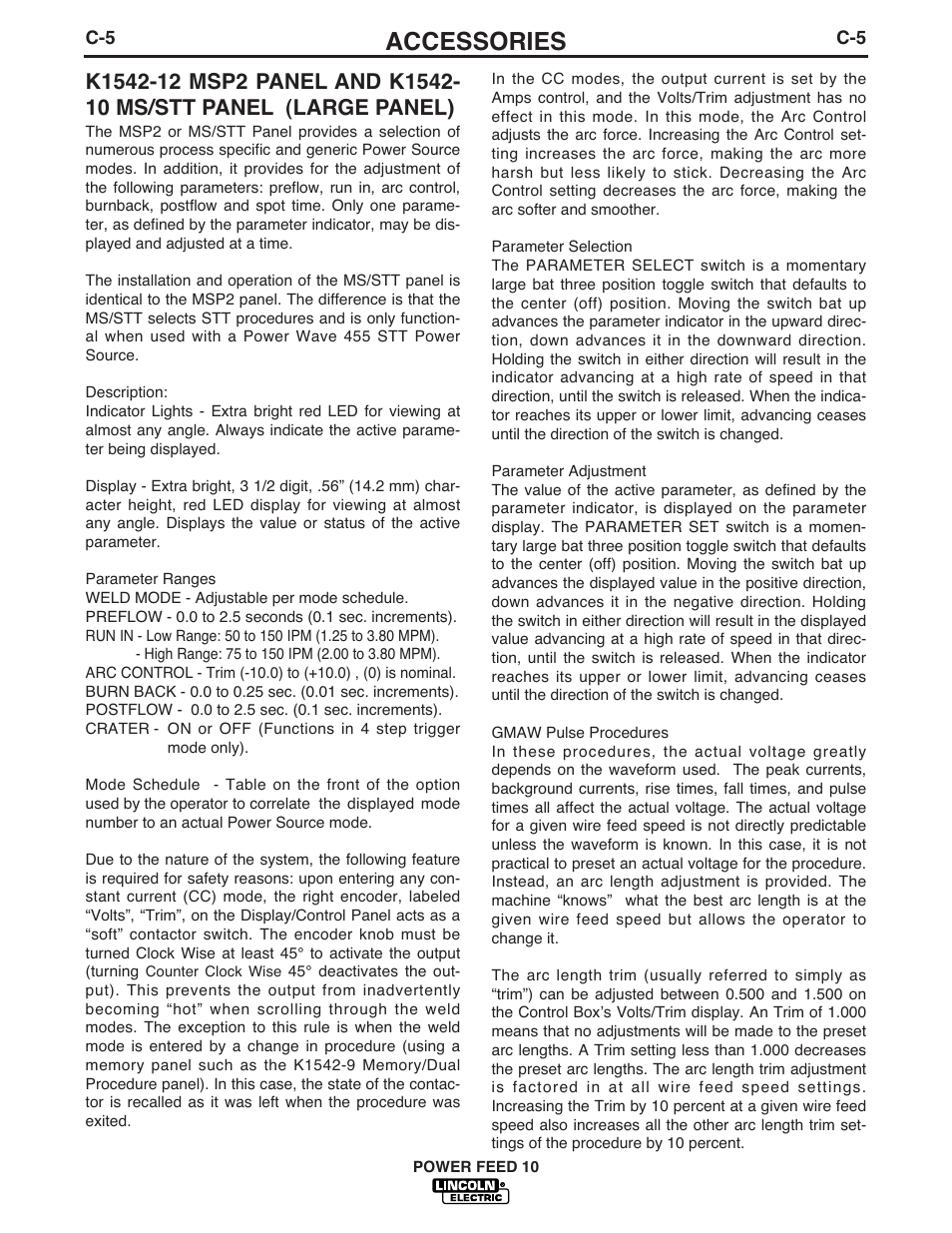 Accessories | Lincoln Electric IM584 Power Feed 10 Wire Drive & Control Box User Manual | Page 39 / 68