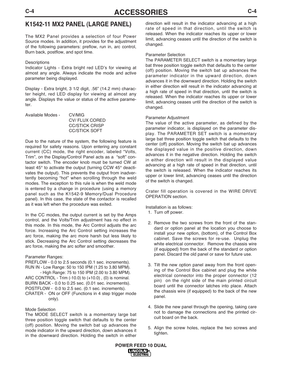 Accessories | Lincoln Electric IM658 Power Feed 10 DualWire Drives & Control Boxes User Manual | Page 37 / 66