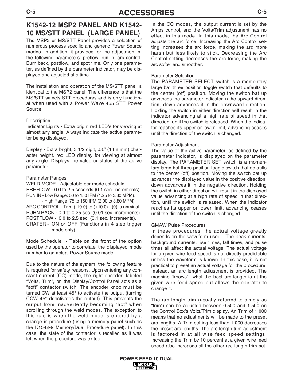 Accessories | Lincoln Electric IM658 Power Feed 10 DualWire Drives & Control Boxes User Manual | Page 38 / 66