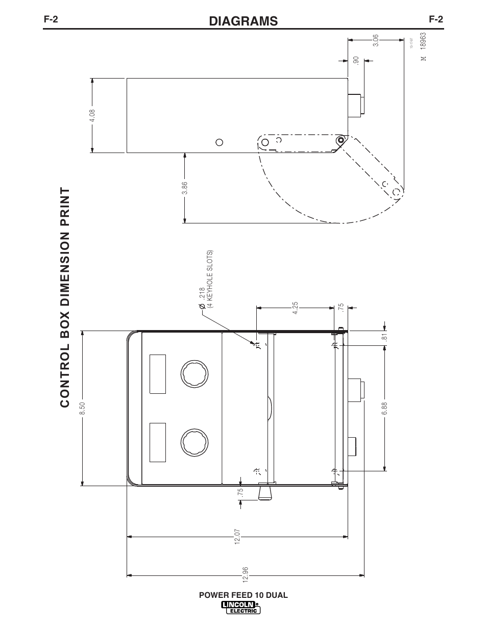 Diagrams, Contr ol bo x dimension print | Lincoln Electric IM658 Power Feed 10 DualWire Drives & Control Boxes User Manual | Page 60 / 66