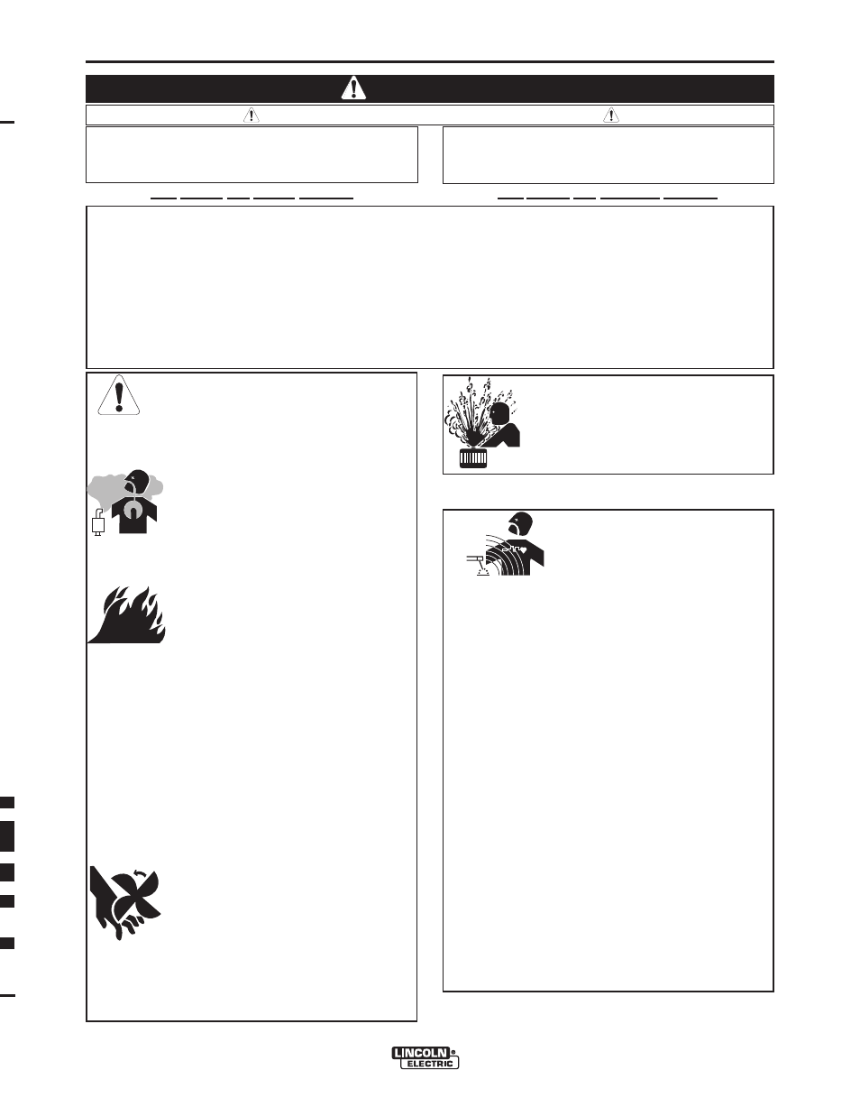 Warning, Safety, For engine powered equipment | Electric and magnetic fields may be dangerous | Lincoln Electric IM849 POWER FEED 10A CONTROLLER User Manual | Page 2 / 41