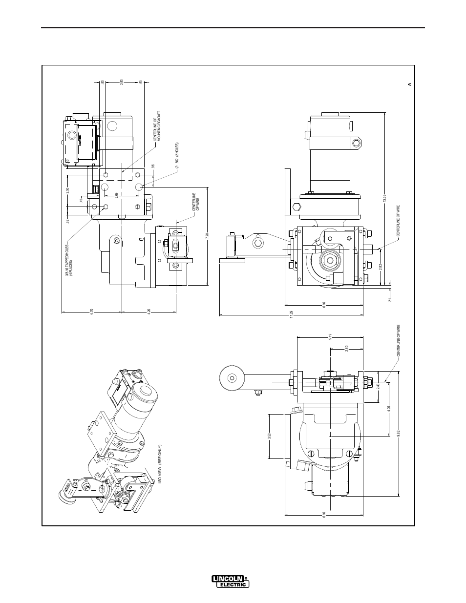 Dimension print, Power feed 10s | Lincoln Electric IM850 POWER FEED 10S User Manual | Page 22 / 26