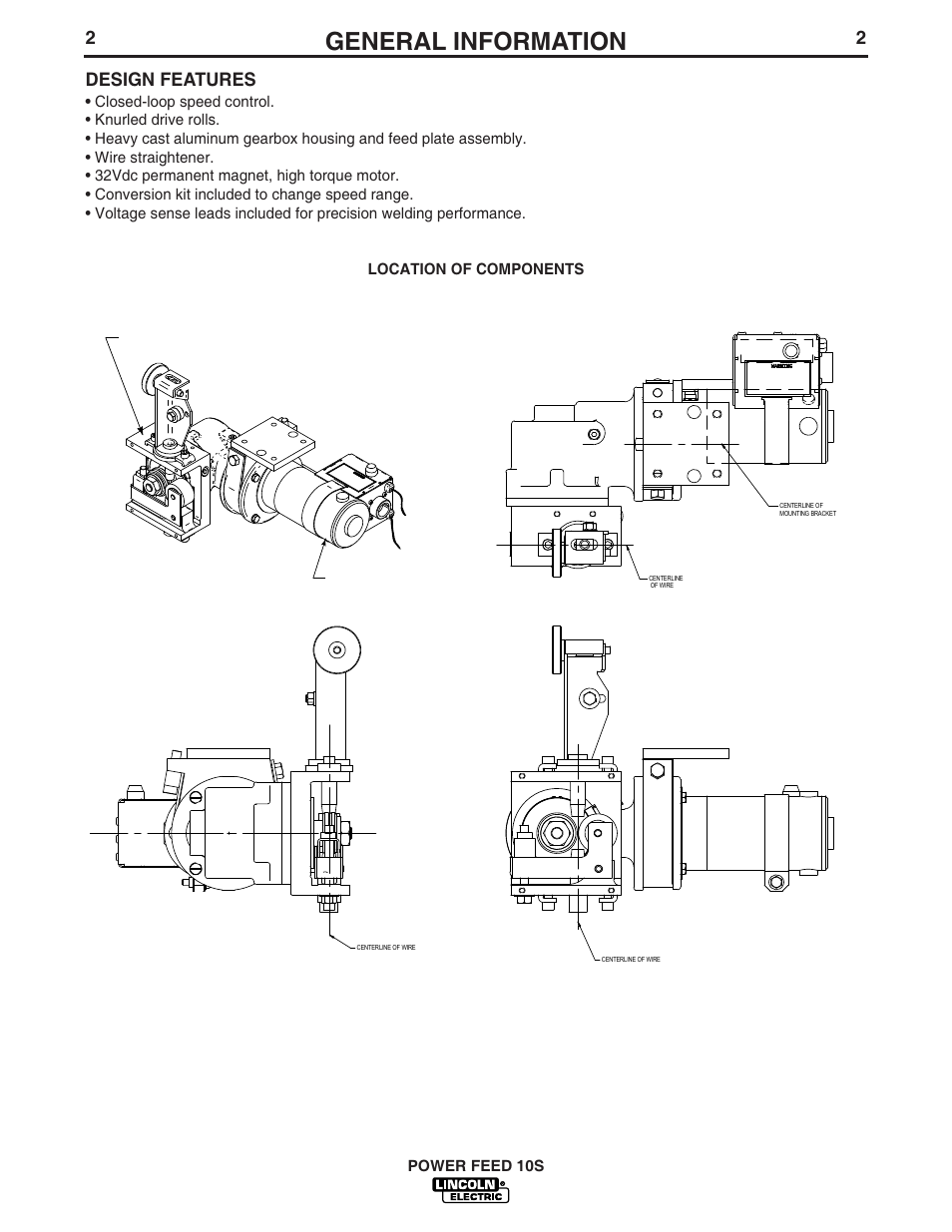 General information, 2design features | Lincoln Electric IM850 POWER FEED 10S User Manual | Page 9 / 26