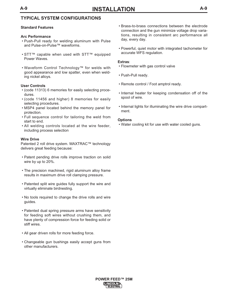 Installation | Lincoln Electric IM892 POWER FEED 25M User Manual | Page 16 / 83