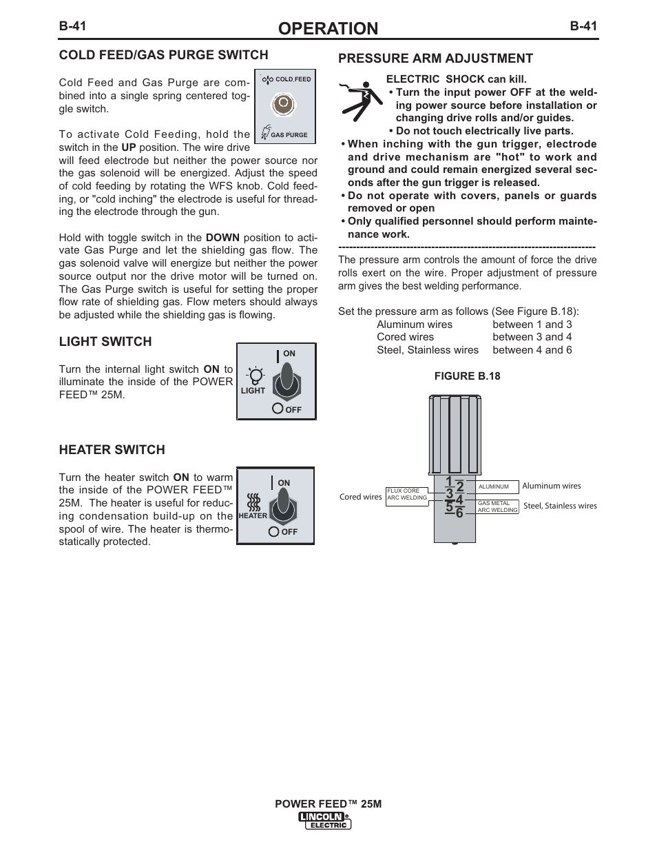 Operation | Lincoln Electric IM892 POWER FEED 25M User Manual | Page 57 / 83