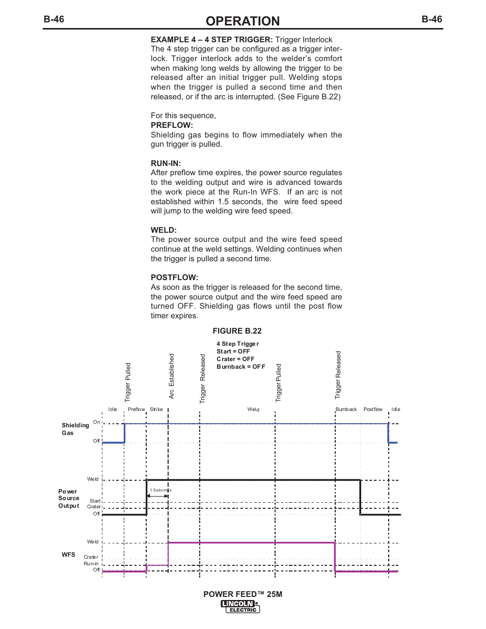 Operation, B-46 | Lincoln Electric IM892 POWER FEED 25M User Manual | Page 62 / 83